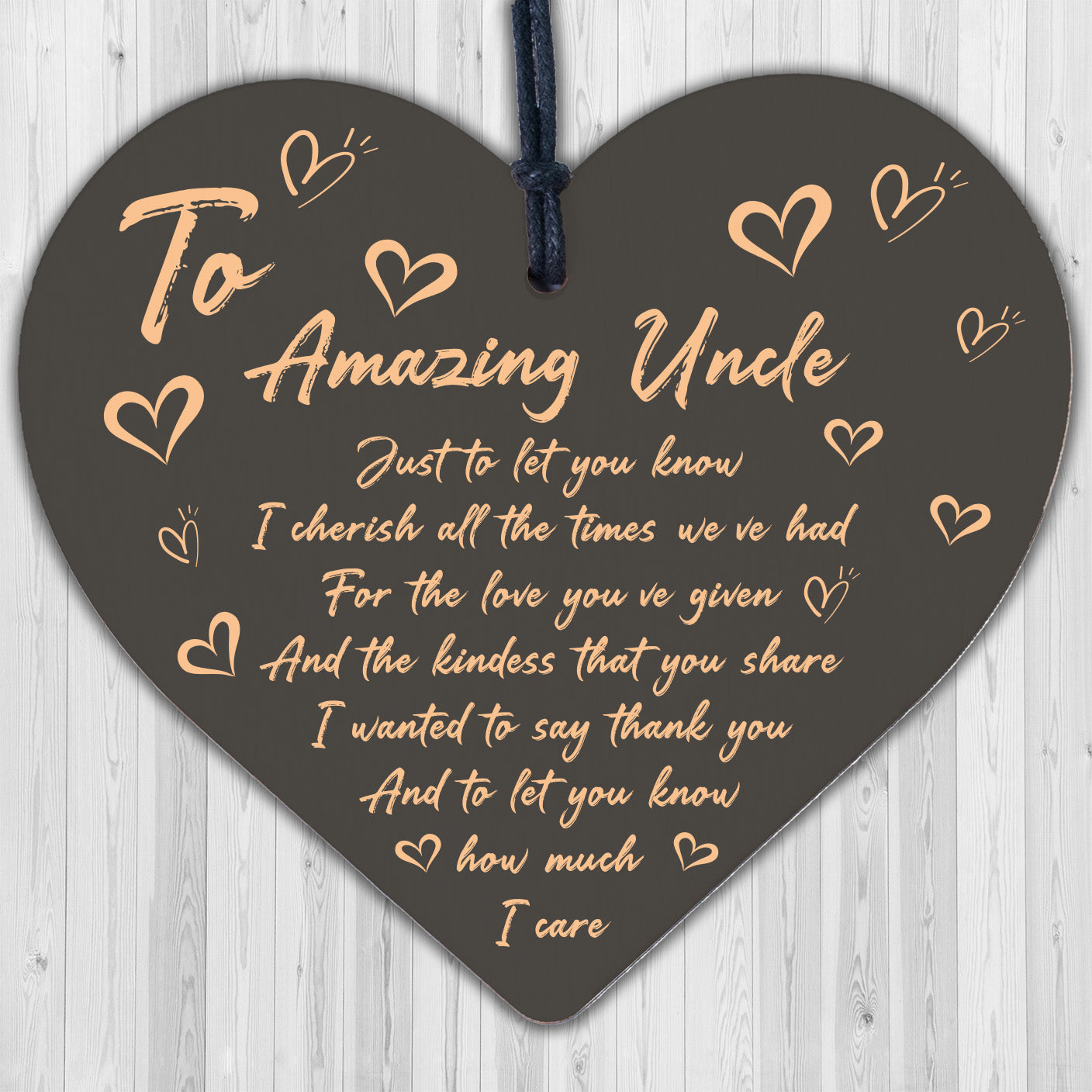 Amazing Uncle Gifts For Birthday Christmas Wooden Heart Thank You Gifts For Him