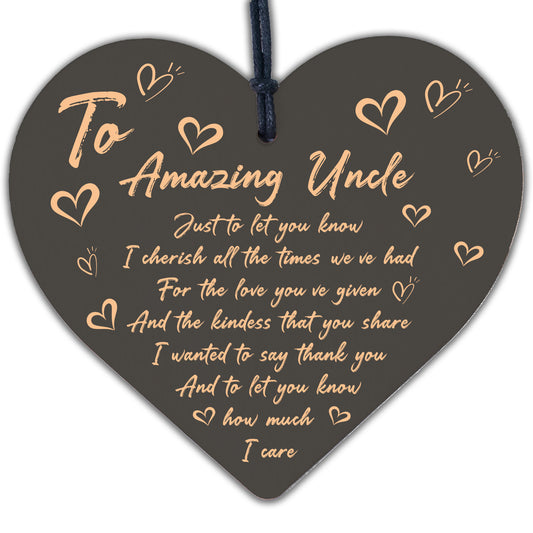 Amazing Uncle Gifts For Birthday Christmas Wooden Heart Thank You Gifts For Him