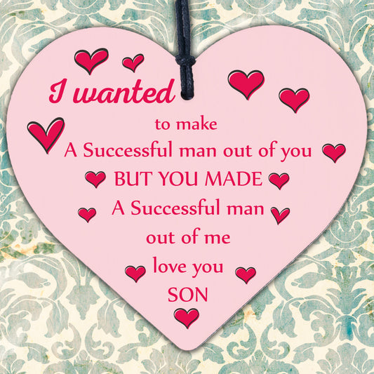 Novelty Gifts For Boys Son Dad Birthday Card Christmas Gift Wood Heart Thank You