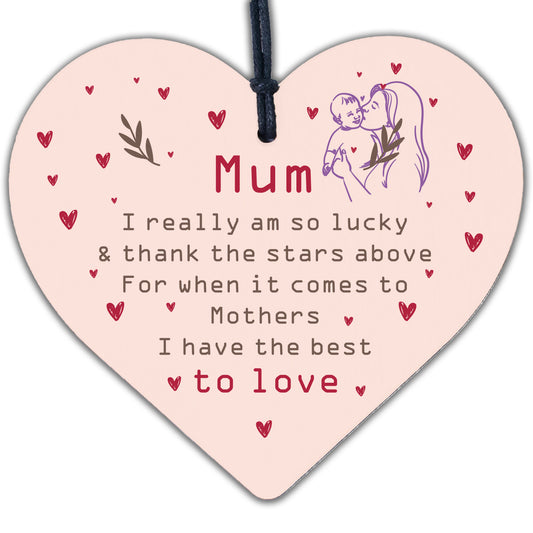 Thank You Gifts Wood Heart Mum Mummy Christmas Gifts Birthday Daughter Son GIFT