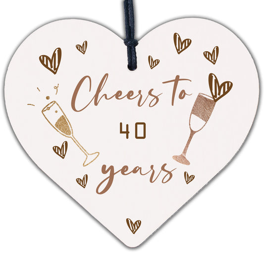 40th Birthday Gifts For Women / Men Heart 40th Birthday Card Birthday Decoration