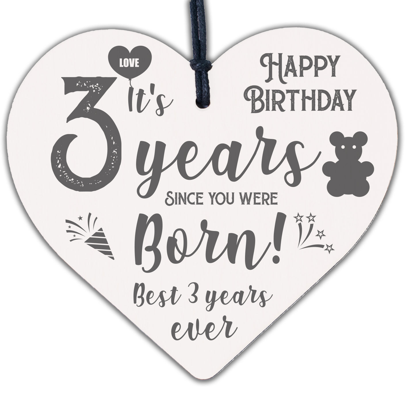 3rd Birthday Girl Boy Three Today 3rd Birthday Decoration 3rd Birthday Card Sign