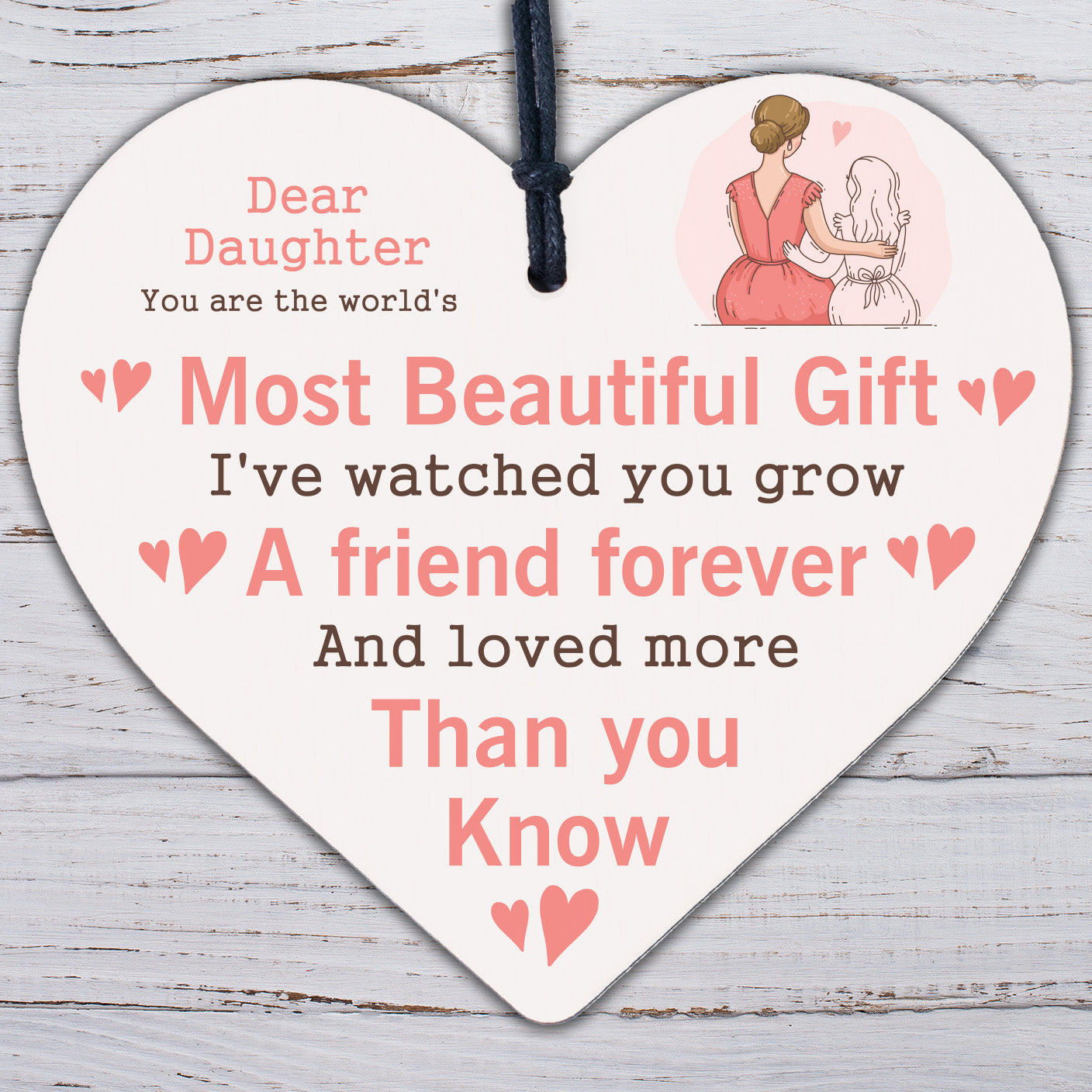 Daughter Gifts For Christmas Birthday Wood Heart Poem Daughter Gift From Mum Dad