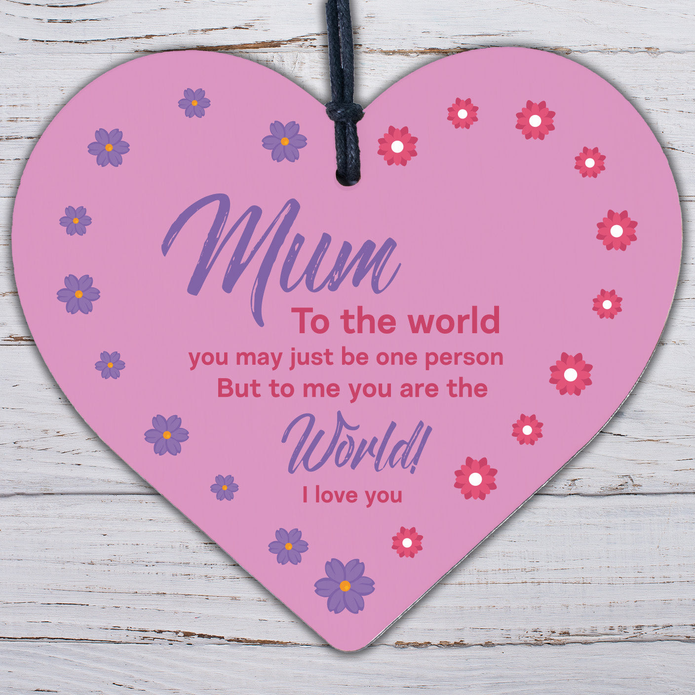 Special Mother's Day Gift Card Wooden Heart Mum Birthday Son Daughter Gifts Sign