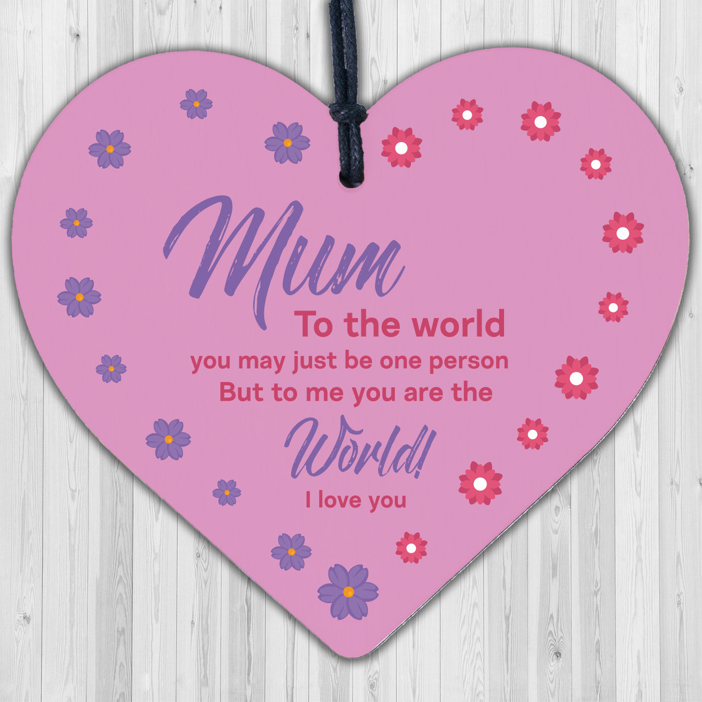 Special Mother's Day Gift Card Wooden Heart Mum Birthday Son Daughter Gifts Sign