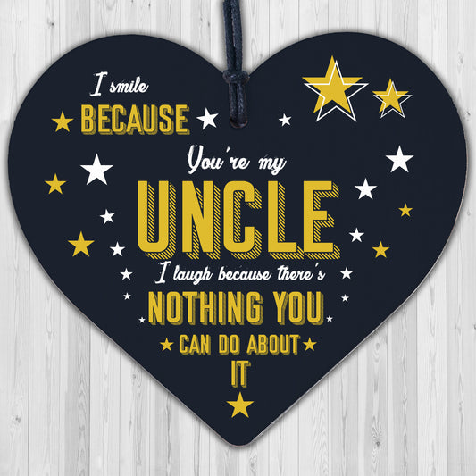 Uncle Birthday Gifts Presents Wooden Heart Plaque Keepsake Christmas Uncle Gifts