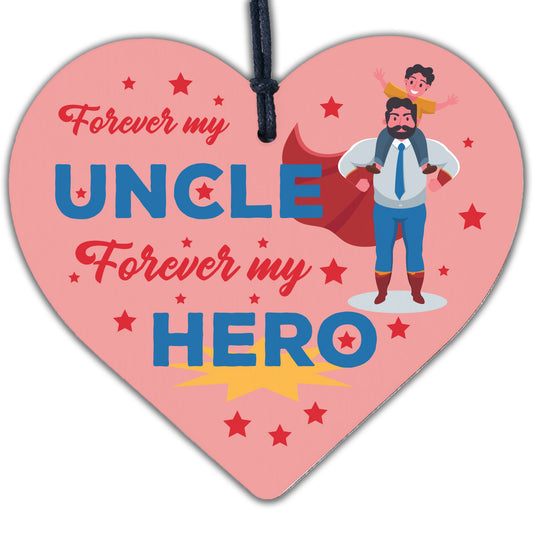 Uncle Gifts From Niece Nephew Novelty Birthday Gift For Uncle Wooden Heart Sign