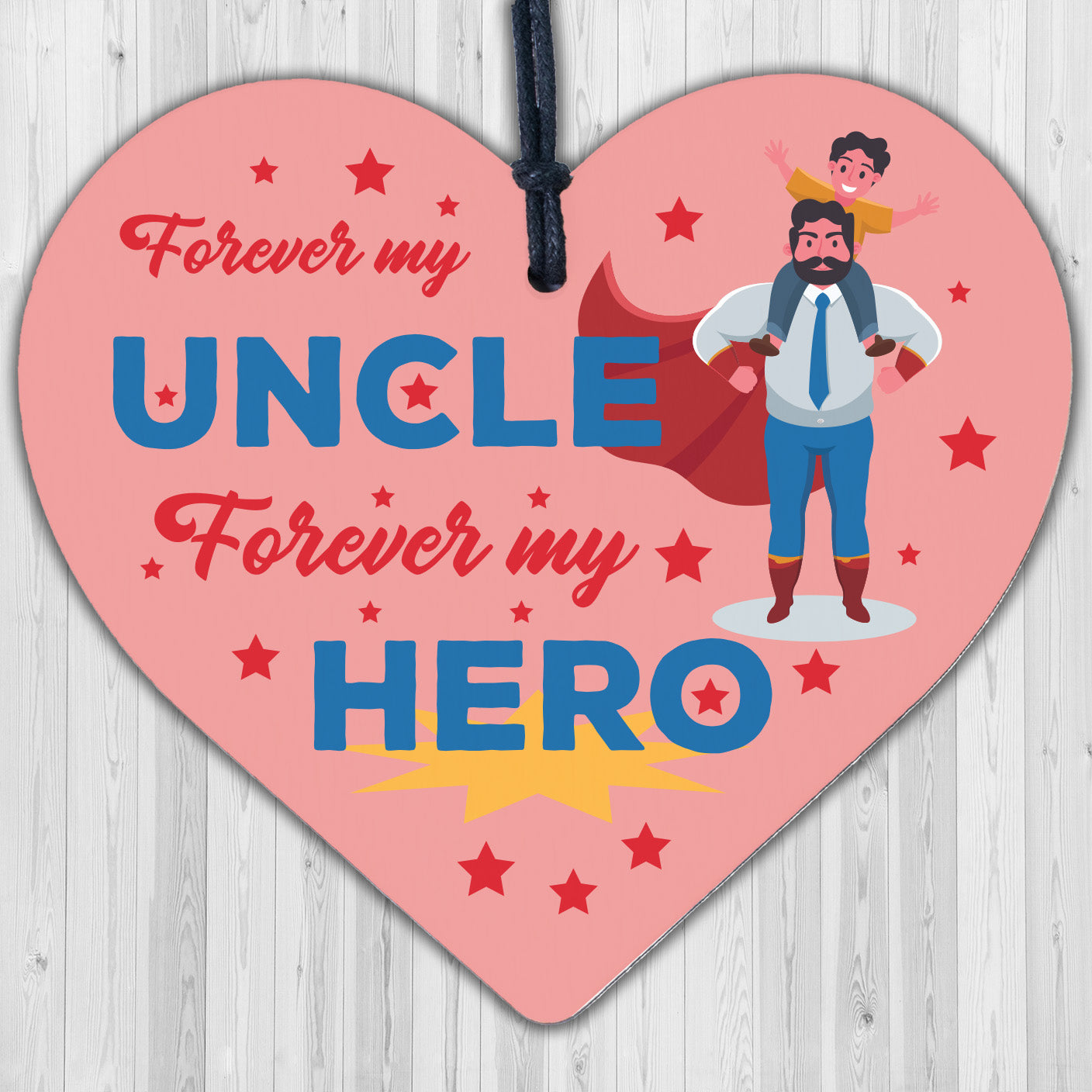 Uncle Gifts From Niece Nephew Novelty Birthday Gift For Uncle Wooden Heart Sign