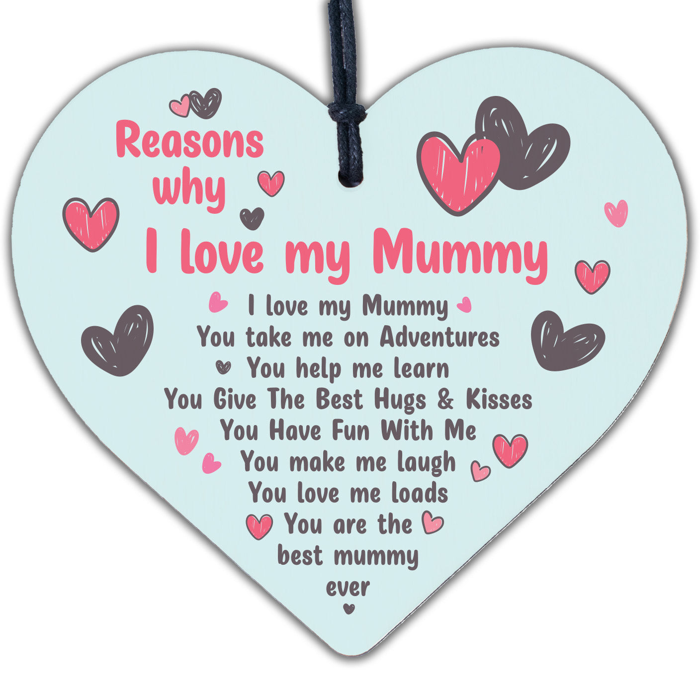 Mum Birthday Christmas Gift From Son Daughter Acrylic Heart Love You Sign