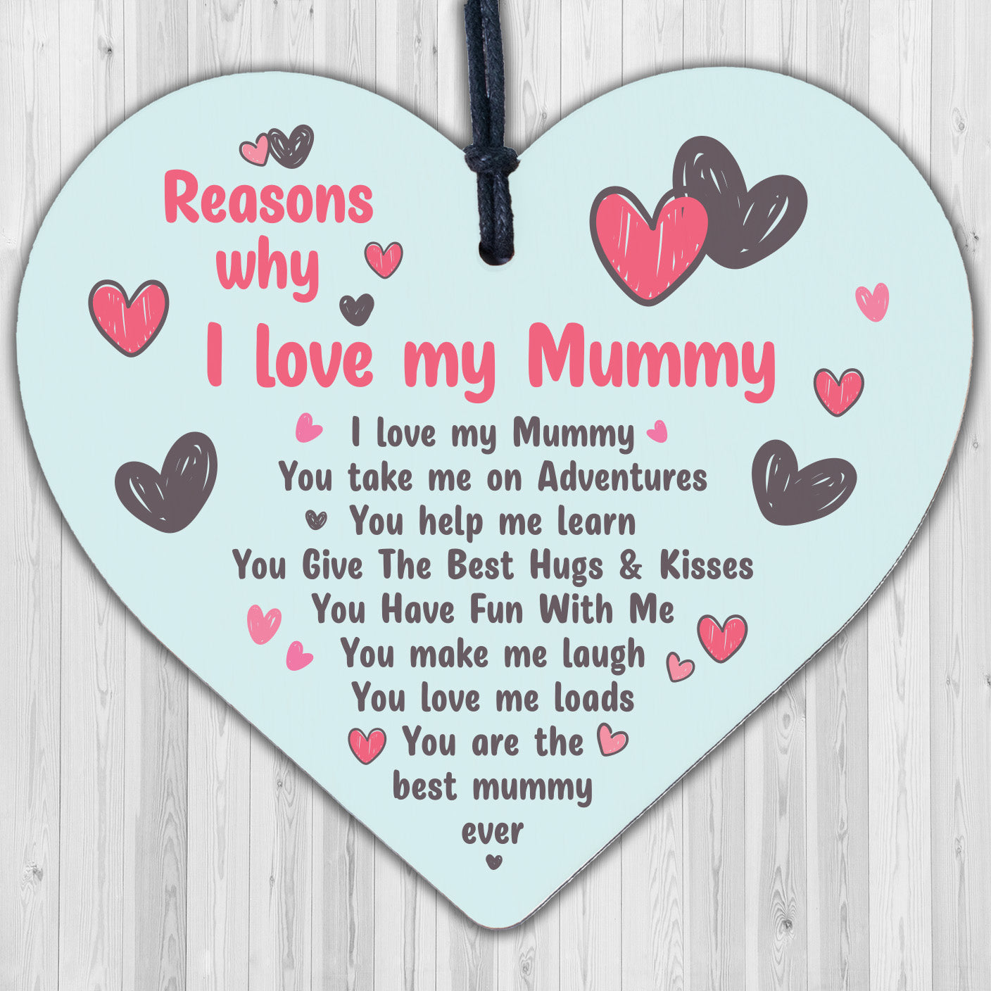 Mum Birthday Christmas Gift From Son Daughter Acrylic Heart Love You Sign