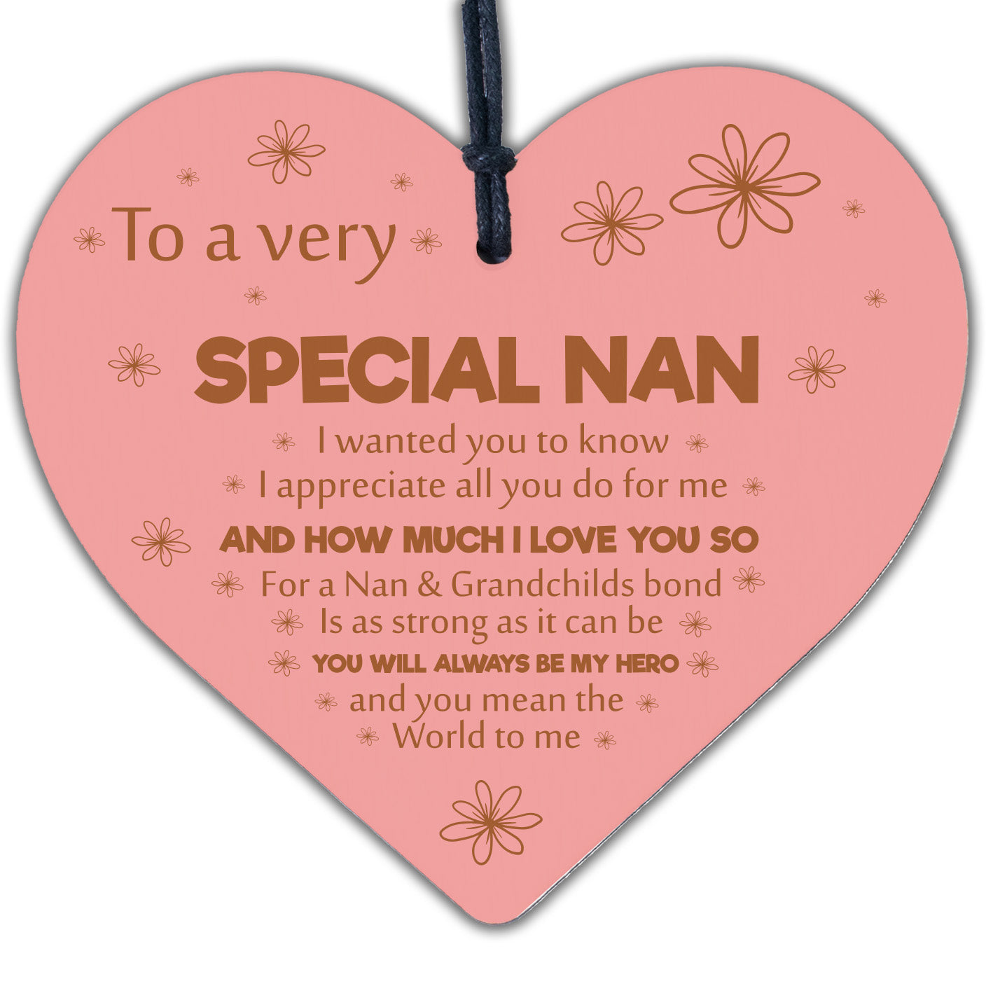 Nan Gifts From Grandchildren Wooden Heart Nan Birthday Gifts Nan Christmas Gifts