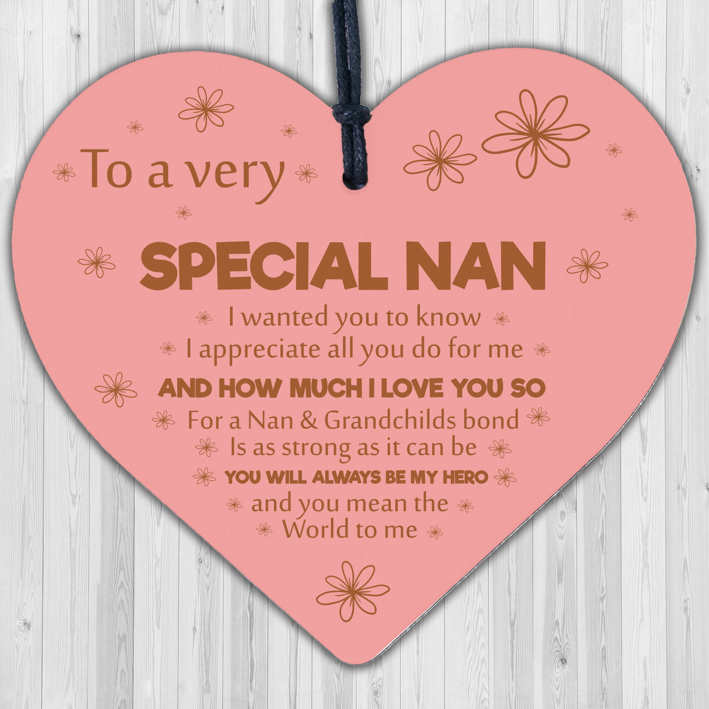 Nan Gifts From Grandchildren Wooden Heart Nan Birthday Gifts Nan Christmas Gifts