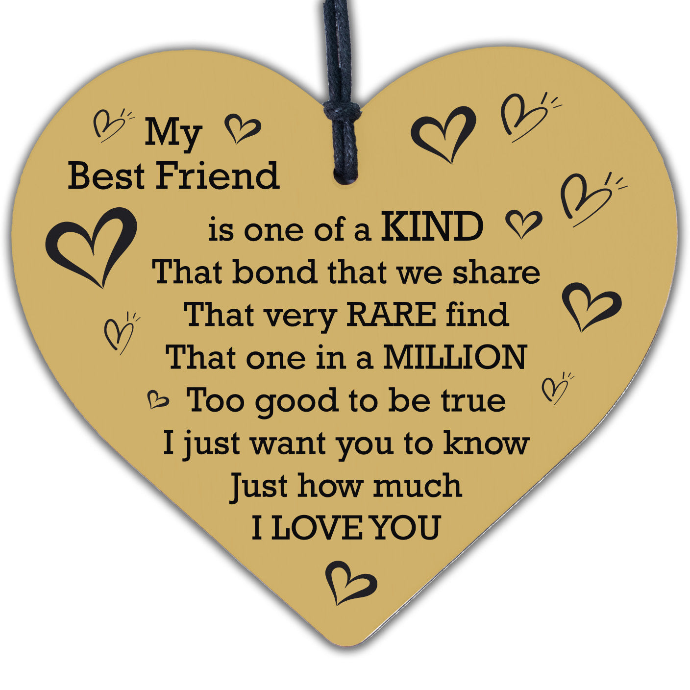 Friendship Gift Best Special Friend Wood Heart Sign Birthday Thank You Keepsake