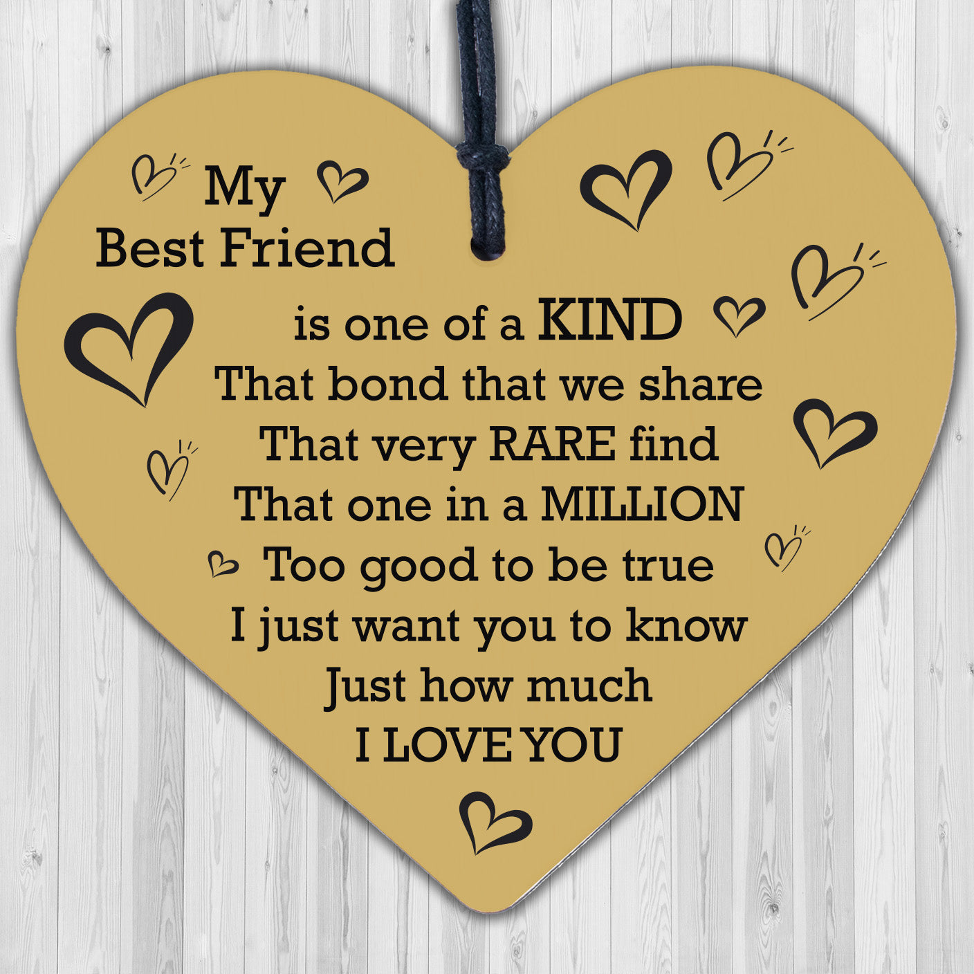 Friendship Gift Best Special Friend Wood Heart Sign Birthday Thank You Keepsake