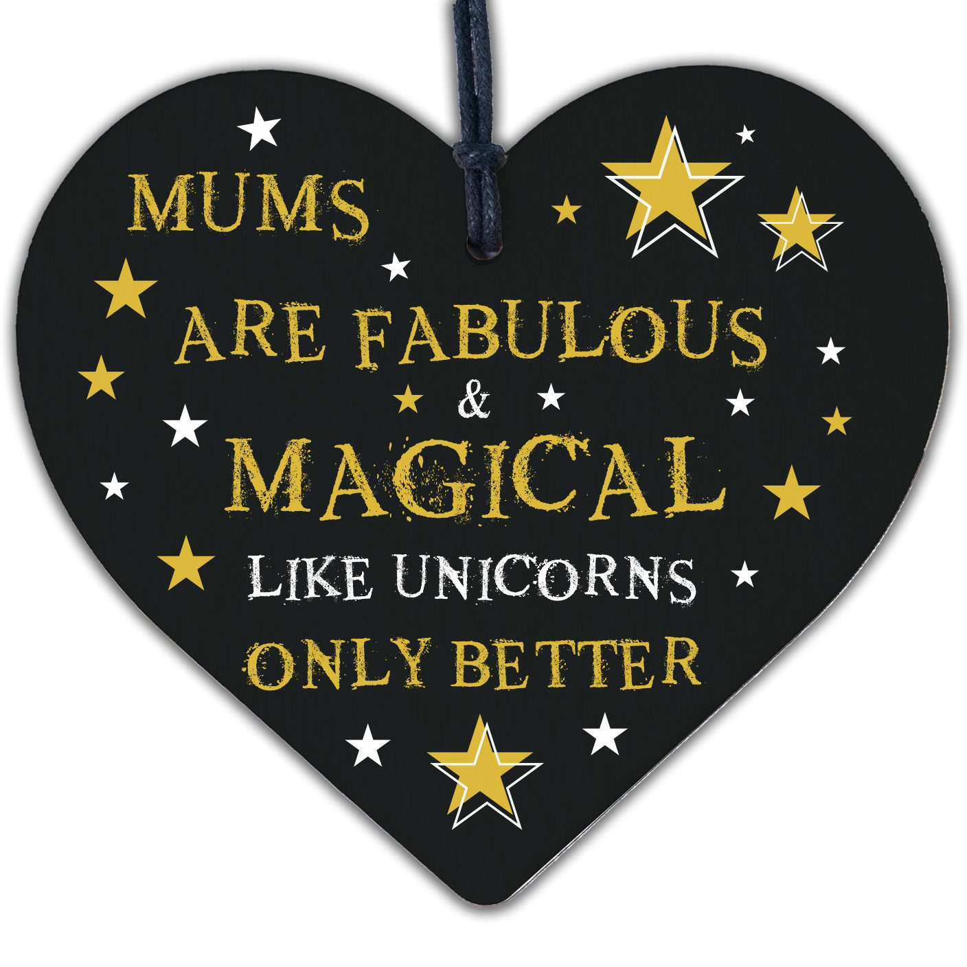 Mum Plaque Wood Heart Funny Mum Gift For Birthday Xmas Unicorn Plaque Thank You