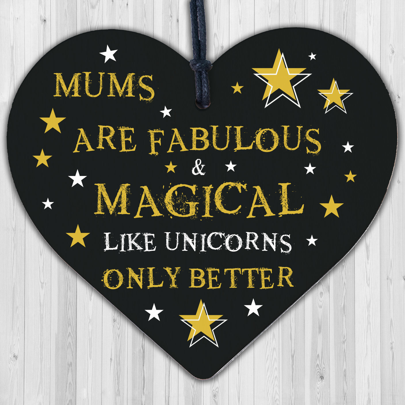 Mum Plaque Wood Heart Funny Mum Gift For Birthday Xmas Unicorn Plaque Thank You