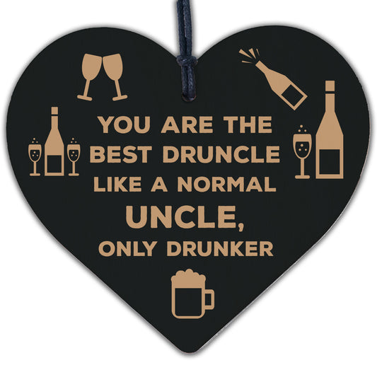 Funny Gift For Uncle Birthday Christmas Wood Heart Gift For Him Alcohol Gift