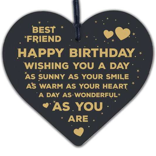 Special Friend Birthday Gift Wooden Heart Sign Card Keepsake Friendship Gift