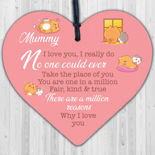 Thank You Gift For Mum Wood Heart Mum Birthday Gift From Daughter Son Keepsake