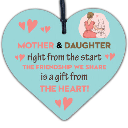 Mother Daughter Keepsake Wooden Heart Gift For Mum Daughter Birthday Christmas