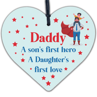 Daddy Daughter Dad Son Sentimental Gift Heart Plaque Birthday Christmas Keepsake