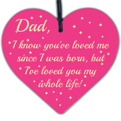 Gifts For Dad From Son Daughter Wood Heart Birthday Christmas Thank YOU Keepsake