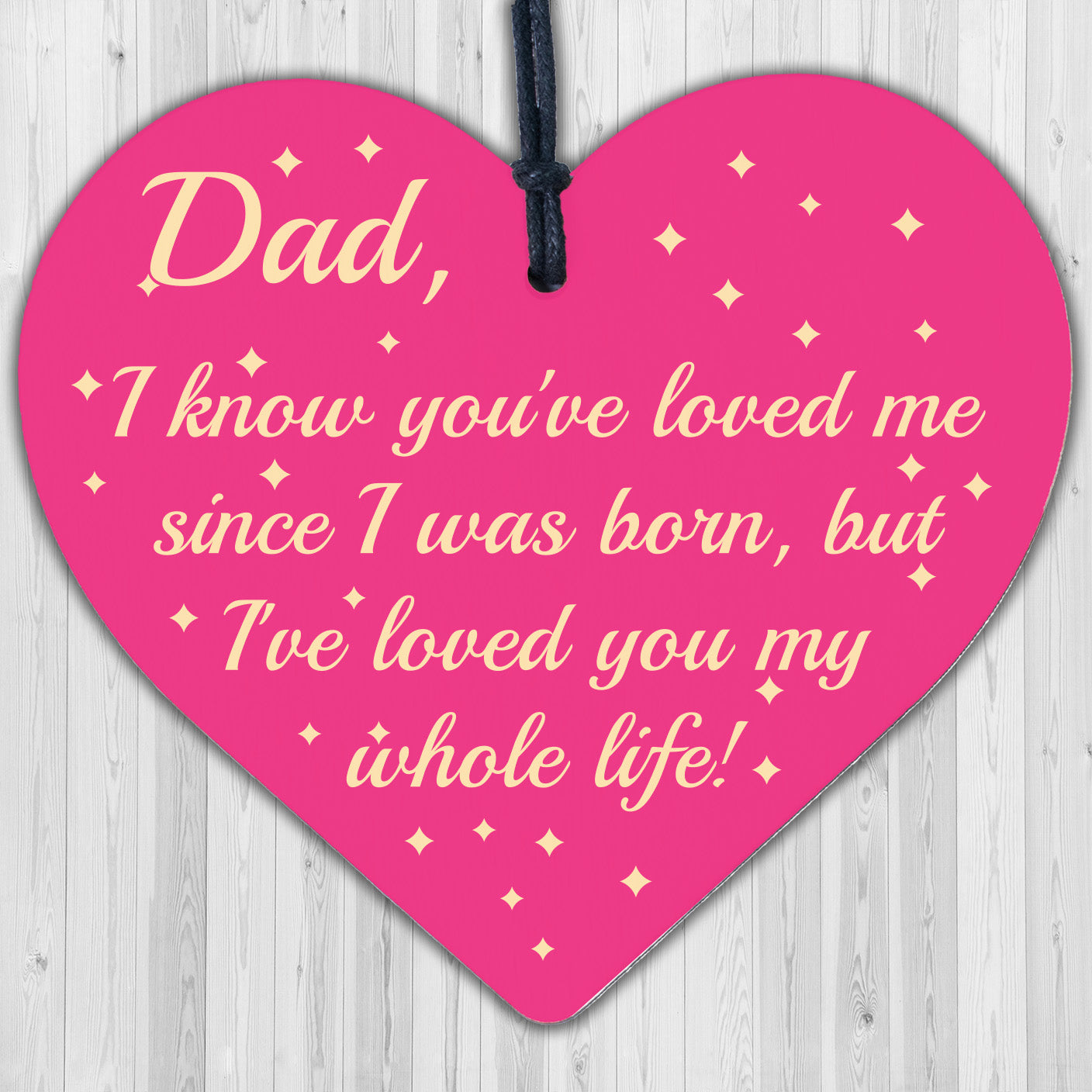 Gifts For Dad From Son Daughter Wood Heart Birthday Christmas Thank YOU Keepsake