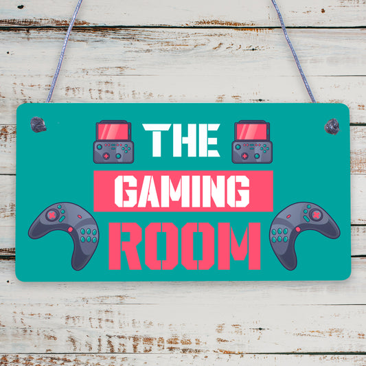 Gaming Room Sign Novelty Gamer Gift Bedroom Man Cave Sign Son Birthday Xmas