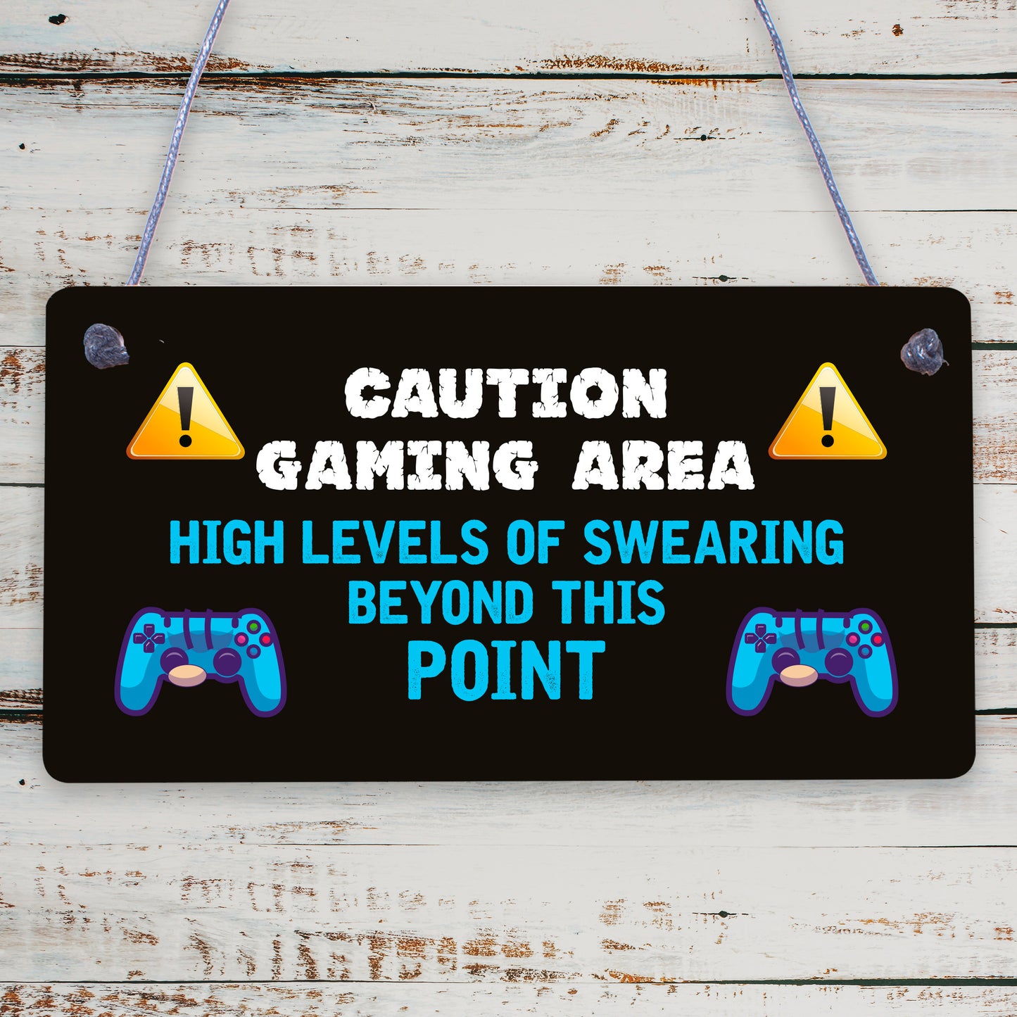 Funny Rude Gaming Sign Gamer Gift For Son Brother Christmas Birthday Gift Idea