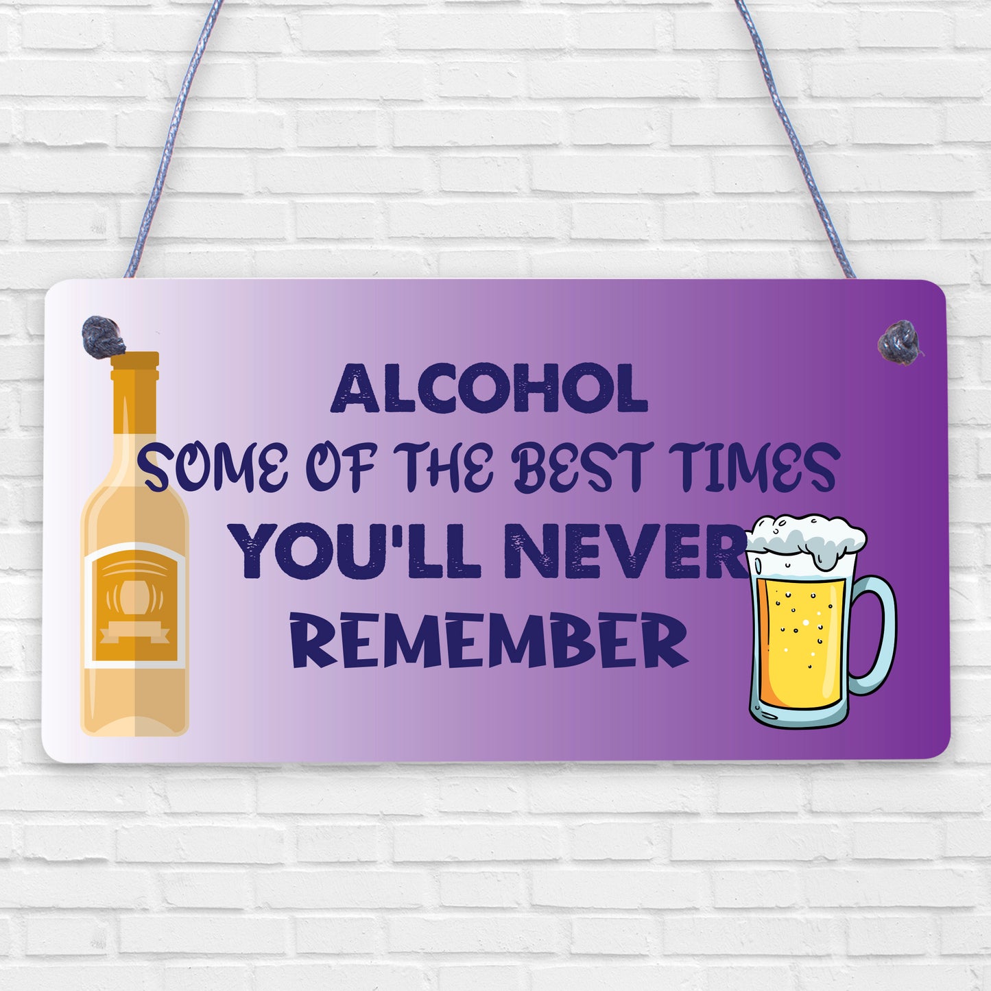 Funny Pub Bar Sign Kitchen ManCave Hanging Plaque Vodka Beer Gin Friendship GIFT