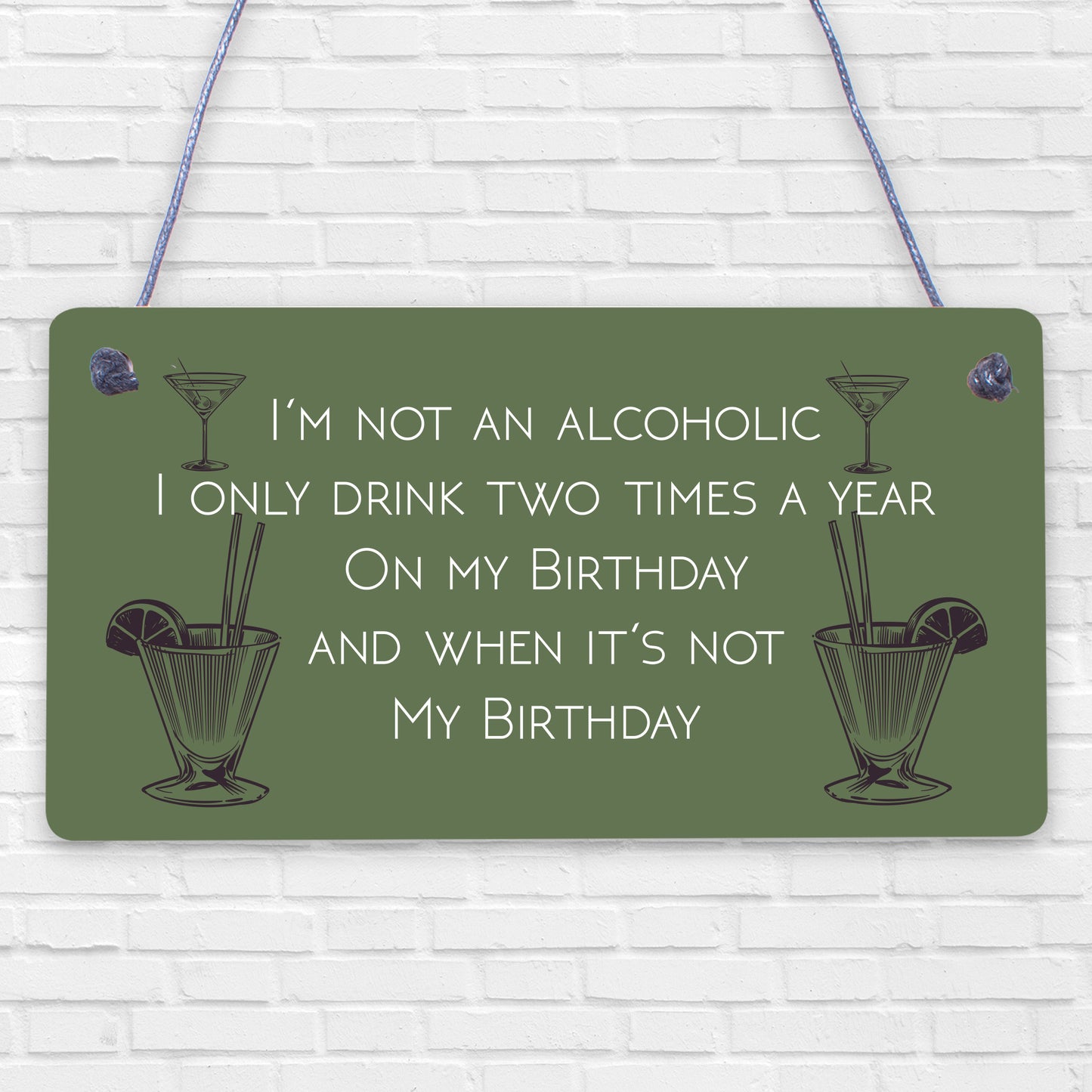 Funny Not An Alcoholic Friend Birthday Gift Beer Gin Wall Plaque Bar Signs