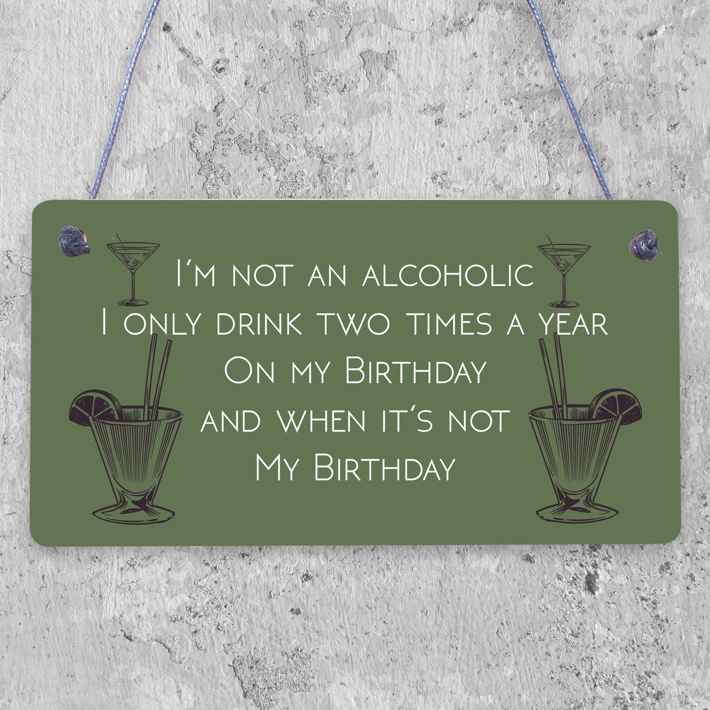 Funny Not An Alcoholic Friend Birthday Gift Beer Gin Wall Plaque Bar Signs