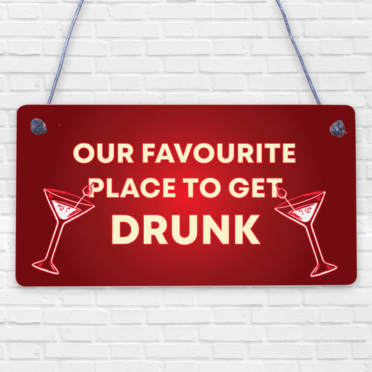 GET DRUNK HERE Home Bar Sign Man Cave Kitchen Wall Plaque FRIEND GIFT For Men