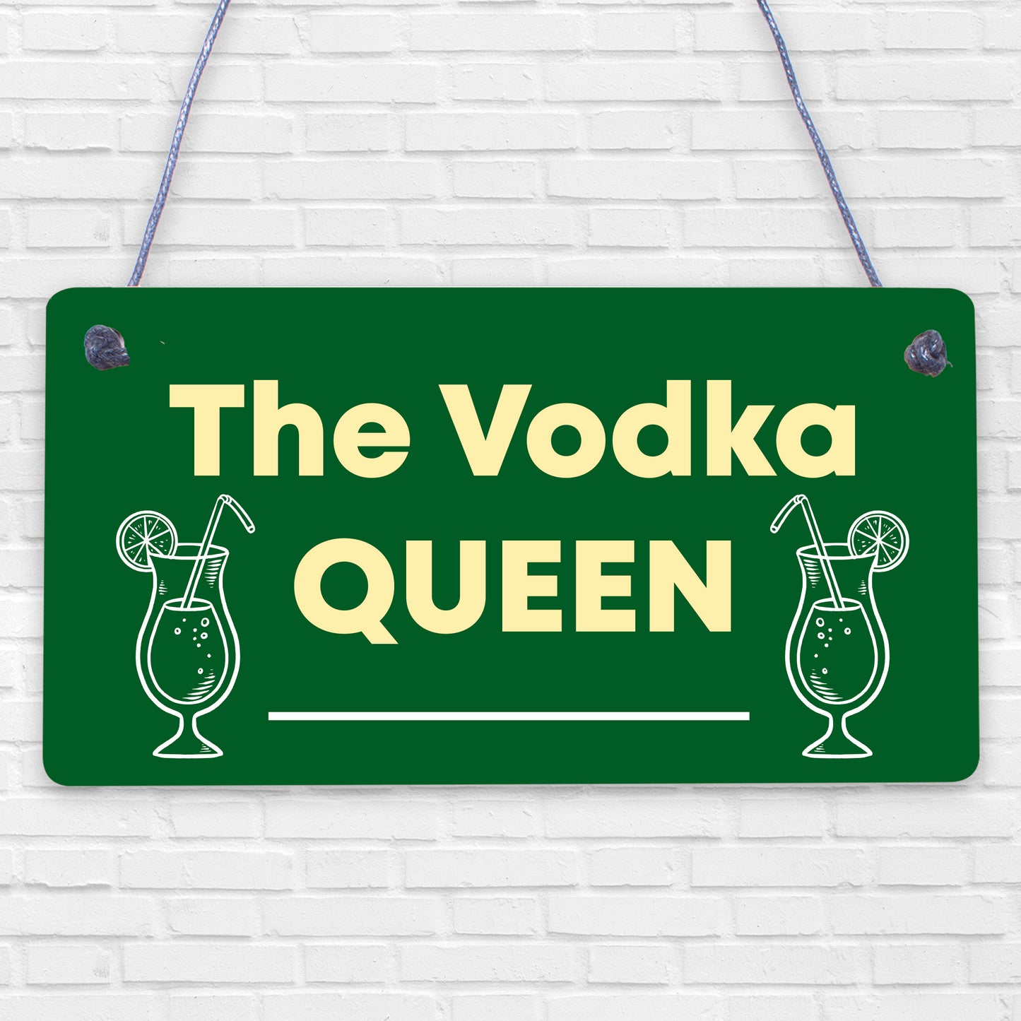 Vodka Queen Funny Alcohol Friendship Gift Birthday Home Bar Hanging Wall Sign