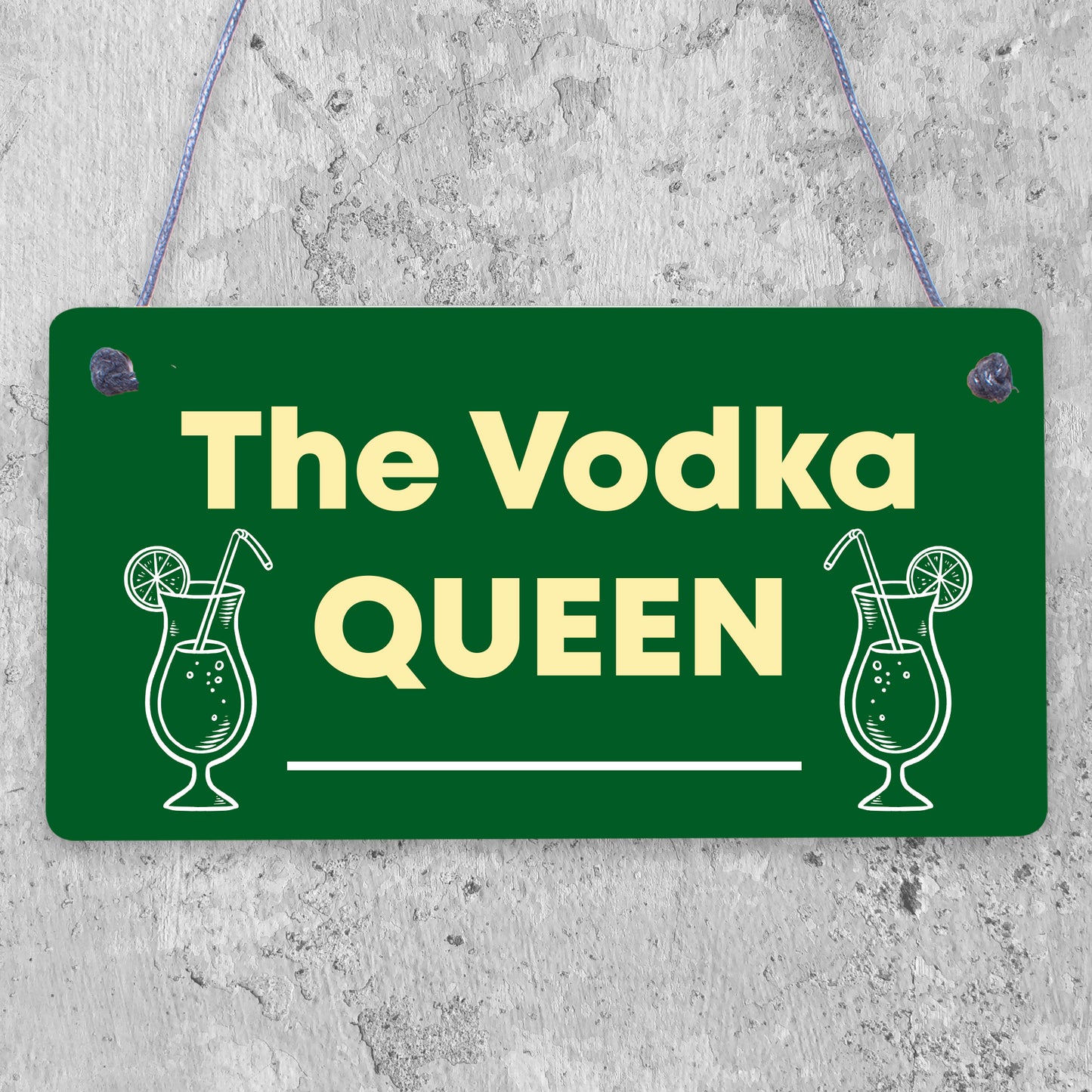 Vodka Queen Funny Alcohol Friendship Gift Birthday Home Bar Hanging Wall Sign