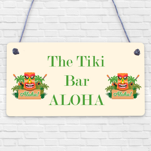 The Tiki Bar Party Hanging Bar Pub Plaque Beer Cocktails Beach Decoration Sign