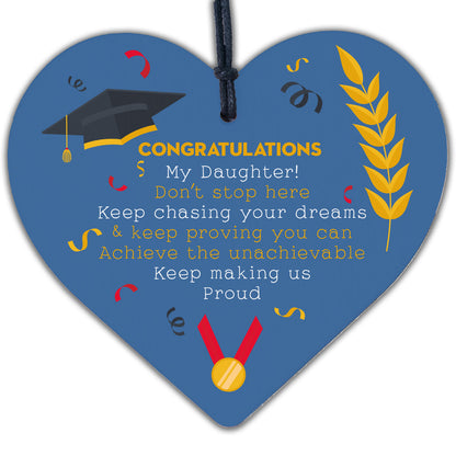 Graduation Gifts For Daughter Wooden Heart Plaque Congratulations Univerisity