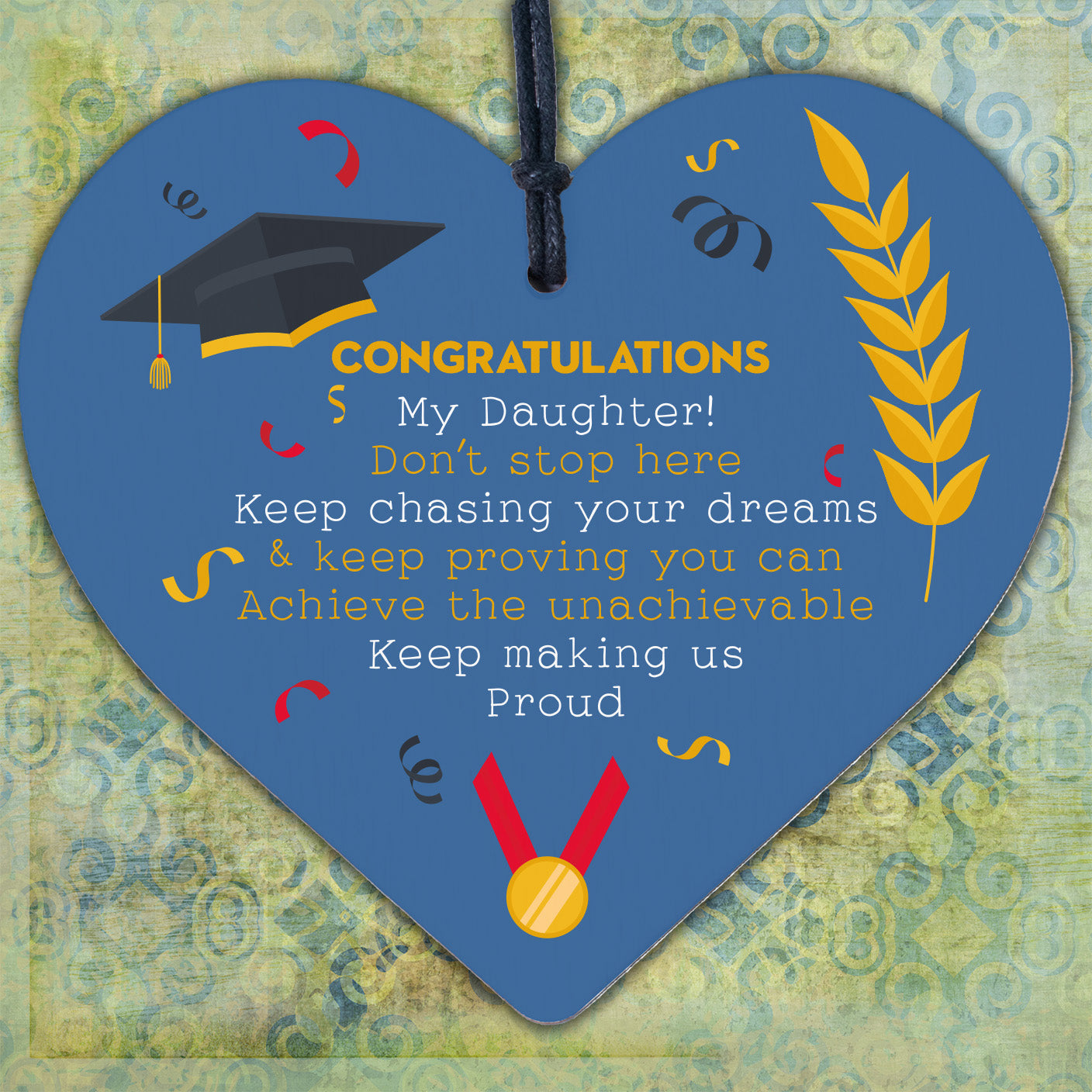 Graduation Gifts For Daughter Wooden Heart Plaque Congratulations Univerisity