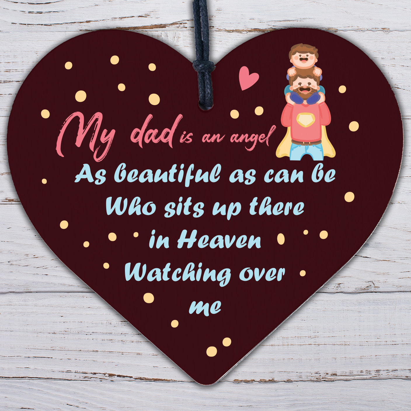 Dad Angel Memorial Plaque Sign Memory Fathers Day Keepsake Tree Decoration Gift