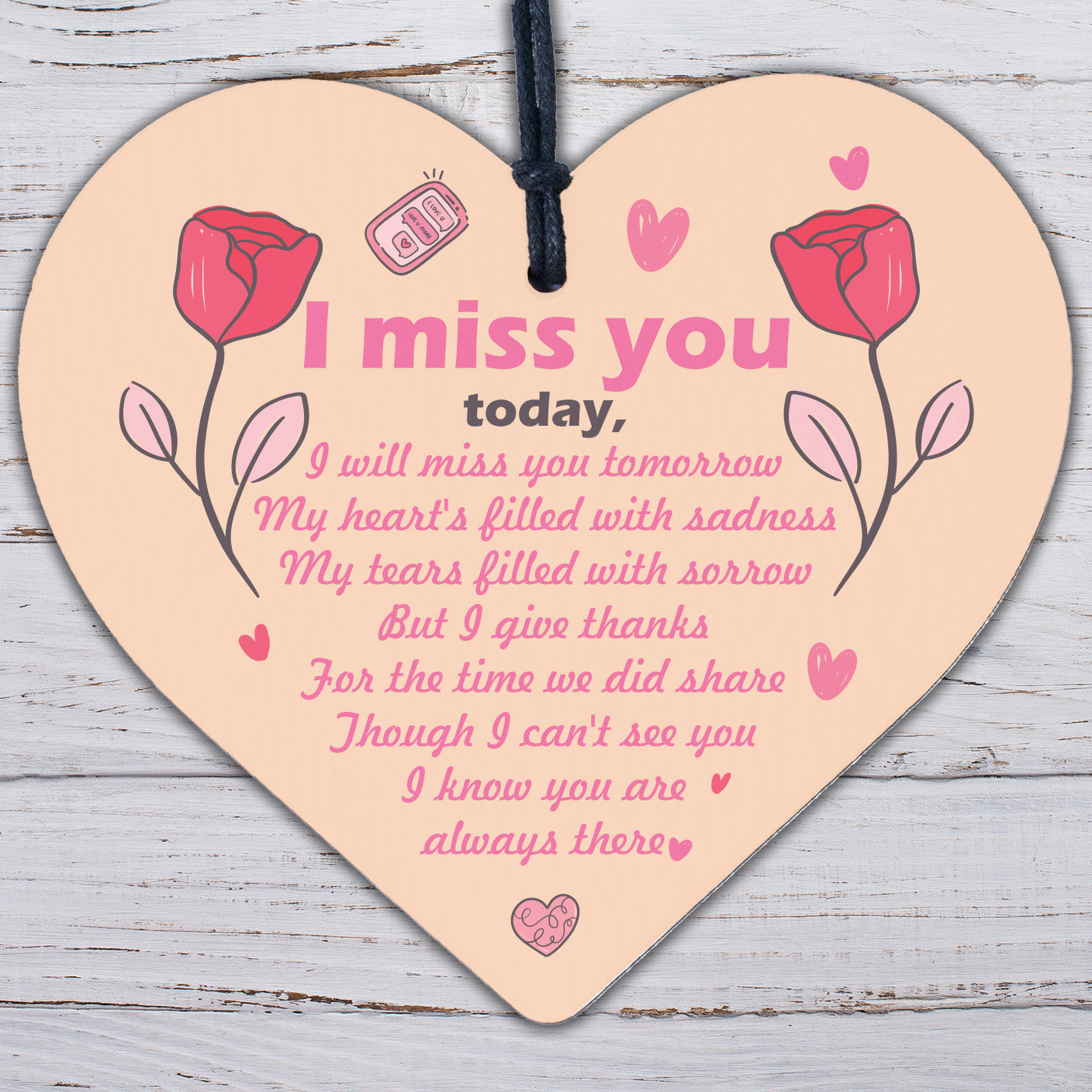 Miss You Memorial Bereavement Gifts For Mum Dad Nan Grandad Love Hanging Plaque