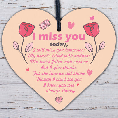 Miss You Memorial Bereavement Gifts For Mum Dad Nan Grandad Love Hanging Plaque