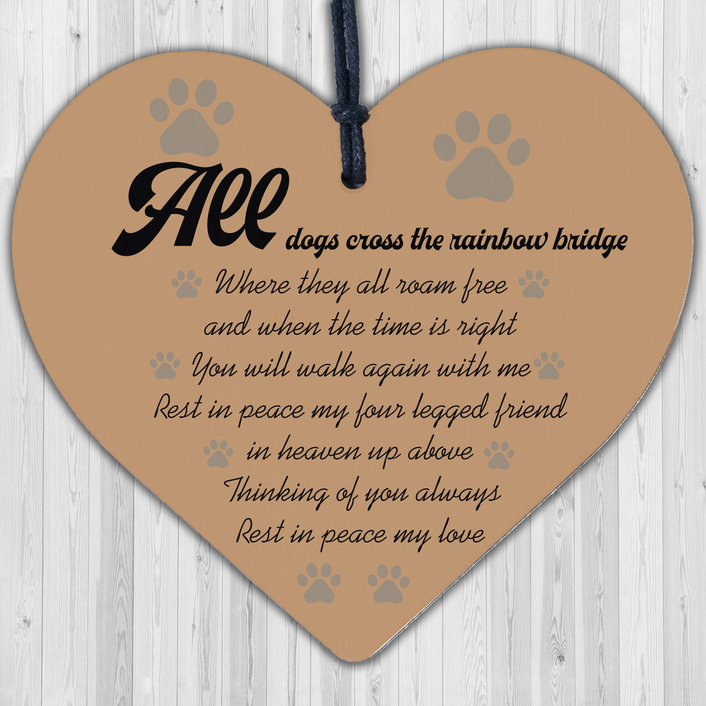 Handmade Pet Memorial Plaque For Dog Wooden Heart Memorial Bauble Animal Sign