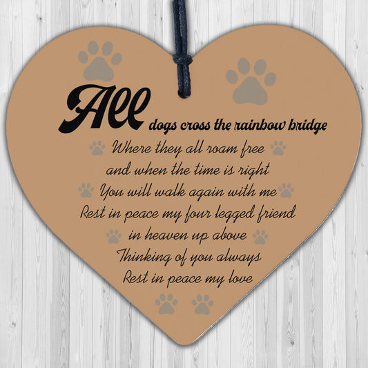 Handmade Pet Memorial Plaque For Dog Wooden Heart Memorial Bauble Animal Sign