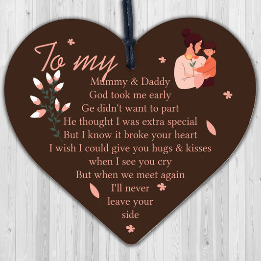 Baby Memorial Gifts Card Wooden Heart Lost Baby Memorial Daughter Son Plaques