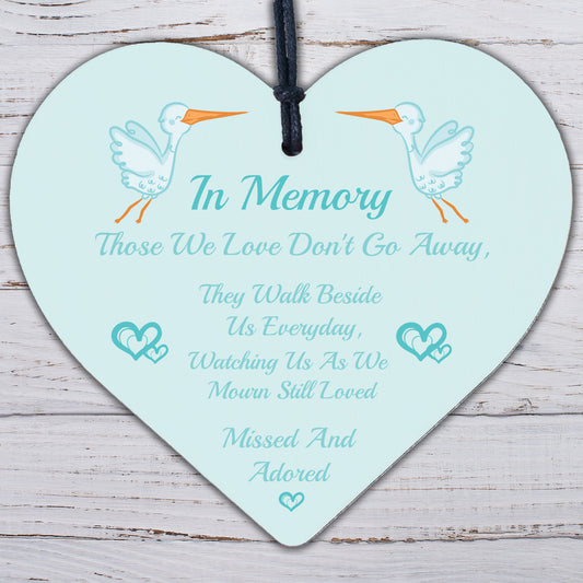 In Memory Of Those We Love Wooden Hanging Heart Memorial Plaque Heaven Sign Gift