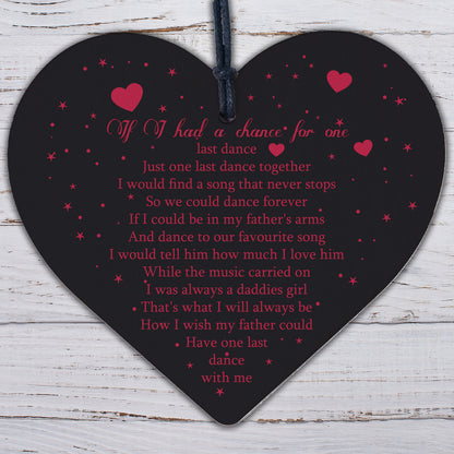 Memorial Plaques Memorial Gifts For Dad Wooden Heart Daddys Girl Keepsake Dad