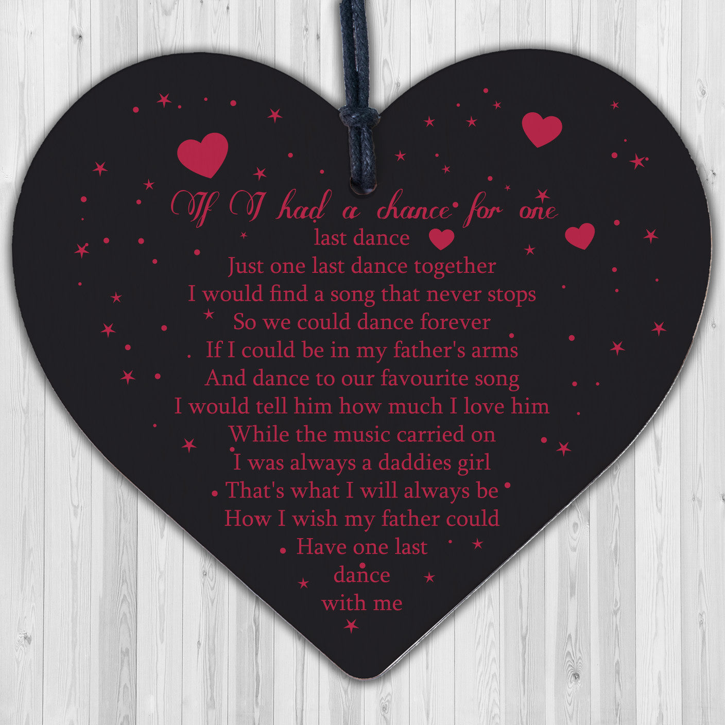 Memorial Plaques Memorial Gifts For Dad Wooden Heart Daddys Girl Keepsake Dad