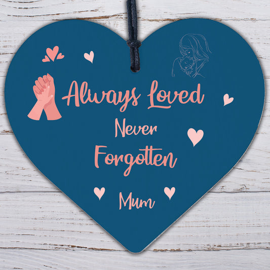 Special Mum Wood Heart Memorial Grave Tribute Plaque Christmas Tree Memorial