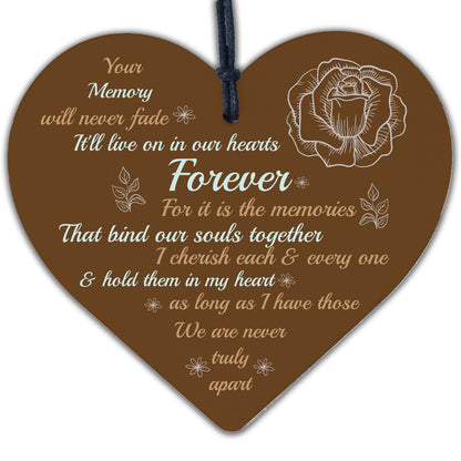 Wooden Heart Keepsake Memorial Plaques For Mum Dad Nan Grandad FRIEND Gifts