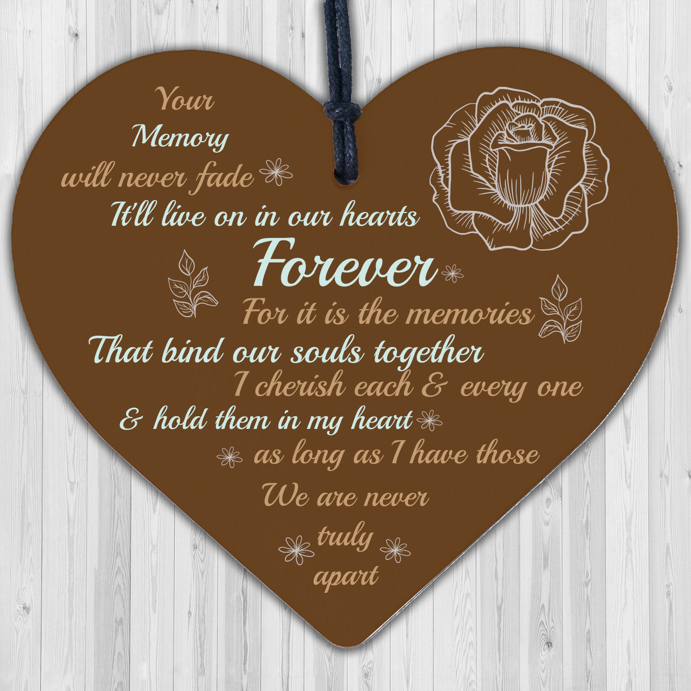 Wooden Heart Keepsake Memorial Plaques For Mum Dad Nan Grandad FRIEND Gifts